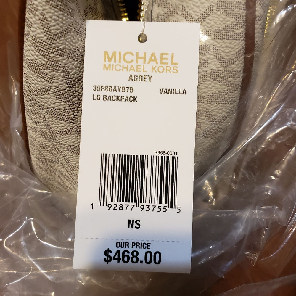 🌺NWT Michael Kors LG Abbey backpack bag Vanilla - Picture 8 of 8